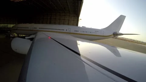 Airplane camera on wing 1 스톡 동영상 142513490