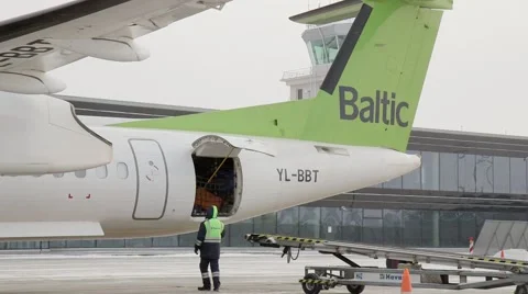 Airplane cargo hatch Stock Footage 60127370