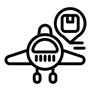 Airplane cargo loading icon outline vector. Linear service Ilustración de archivo