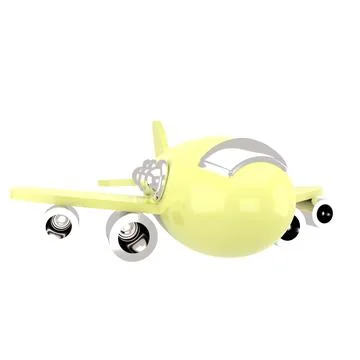 Airplane cartoon style 3d rendering. Airplane icon. Stock Illustration