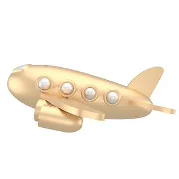 Airplane cartoon style 3d rendering. Airplane icon. Stock Illustration