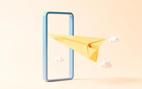 Airplane with cartoon style, 3d rendering. Stock Illustration