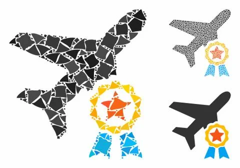 Airplane certification Composition Icon of Inequal Elements Illustrazione stock