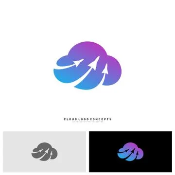 Airplane Cloud Logo Design Concept Vector. Transportation Cloud Logo Template Stock Illustration