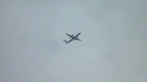 Airplane in the Clouds Stock Footage 6504689