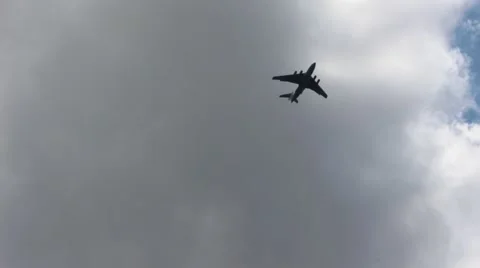 Airplane in the clouds Stock Footage 51770552