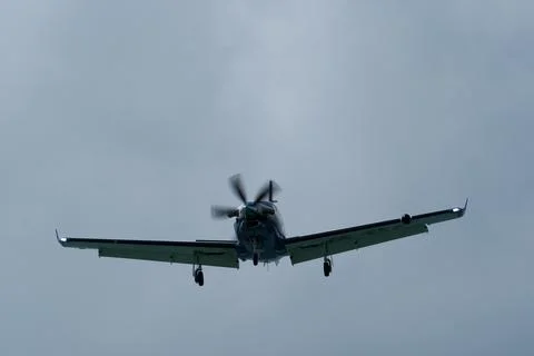 Airplane in the cloudy sky. Foto stock