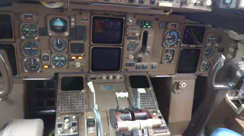 Airplane cockpit Stock Footage 27817336