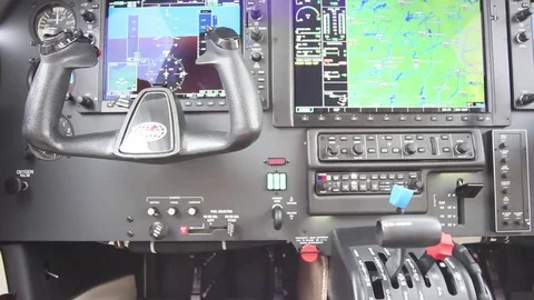 Airplane Cockpit Instruments Slider Shot Piper Malibu Stock Footage 84524922