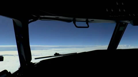 Airplane cockpit, pilot view. Stock Footage 145245119