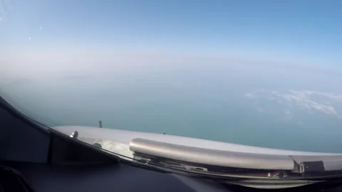 Airplane cockpit point of view during flight Stock Footage 248035397
