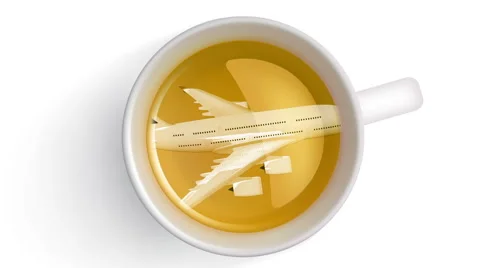 Airplane in coffee cup video Stock Footage 40788099