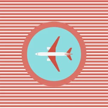 Airplane color flat icon Stock Illustration