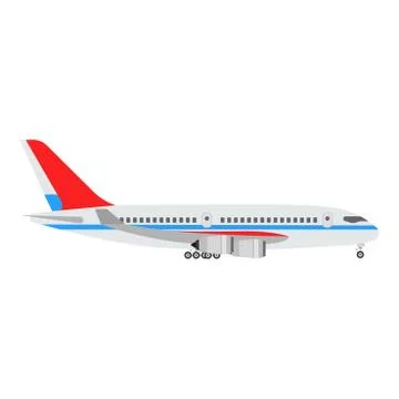 Airplane concept vector flat illustration design side view Stock Illustration