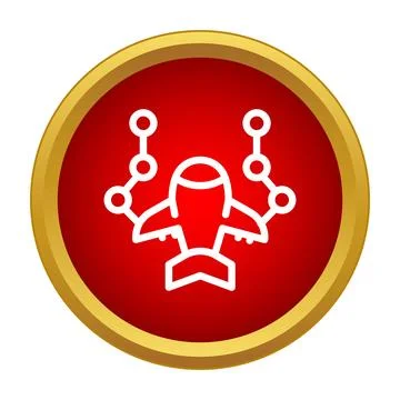 Airplane connecting flight points on a route icon イラスト素材