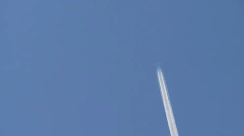 Airplane contrail Stock Footage 1007259