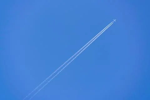 Airplane contrail Stock Photos
