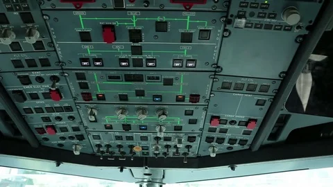 Airplane control panel Stock Footage 77053337