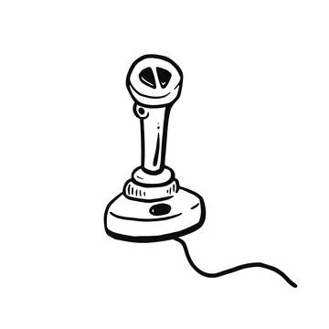 Airplane controller hand drawn doodle element. Sketch line style イラスト素材