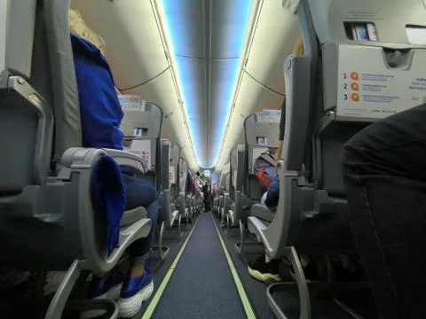 Airplane corridor Stock Photos