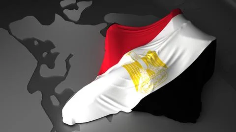 Airplane is covered with the flag of the Egypt Stock Illustration