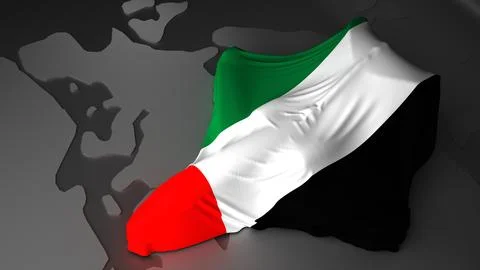 Airplane is covered with the flag of the UAE Stock-Illustration