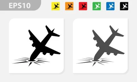 Airplane crash vector icon Stock Illustration