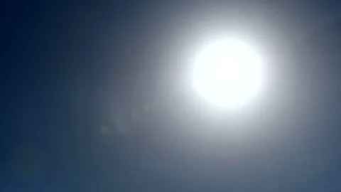 Airplane crossing the sun Stock Footage 76563557