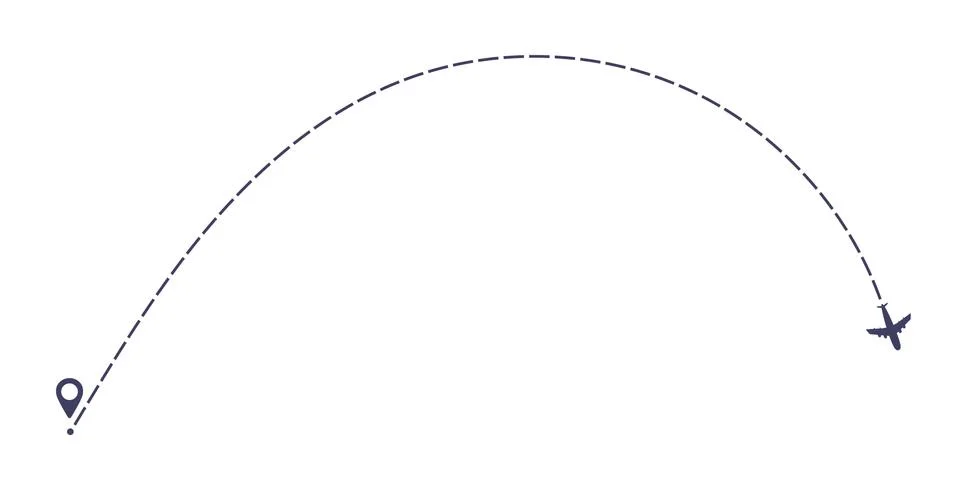 Airplane dashed line path flat style design vector illustration isolated on イラスト素材