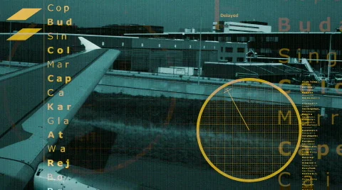 Airplane data radar information flight travel plane airport aviatation Stock Footage 560160