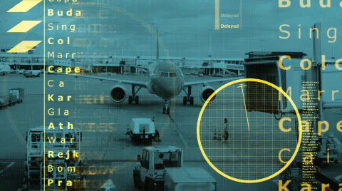 Airplane data radar information flight travel plane airport aviatation 動画素材 560321