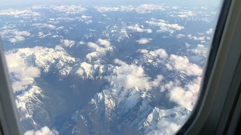 Airplane Day Mountains Stock Footage 108992408