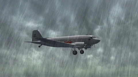 Airplane DC 3 flight in storm and rain - close up 스톡 동영상 39909094
