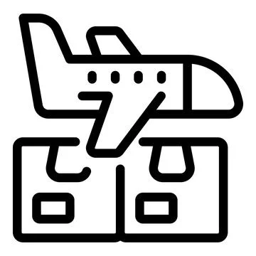 Airplane delivering two parcels express worldwide shipping Illustrazione stock