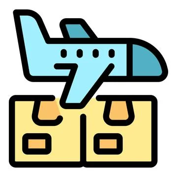 Airplane delivering two parcels, fast and reliable air shipping 库存插图