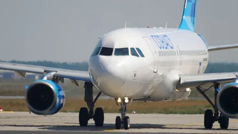 Airplane before departure Stock Footage