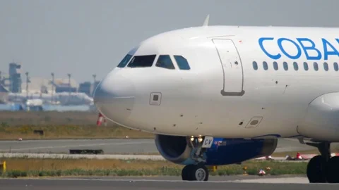 Airplane before departure Stock Footage