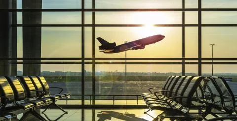 Airplane departure Stock Illustration