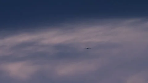 Airplane descending into cloud layer Stock Footage 270156780