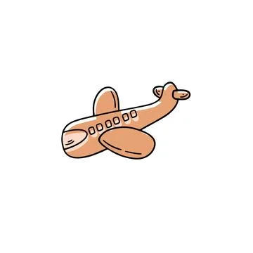 Airplane Doodle, a hand drawn vector doodle illustration of an airplane Stock Illustration