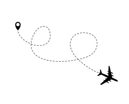 Airplane dotted flight background.  Illustration Stock Illustration