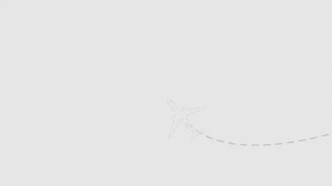 Airplane dotted line path icon loop Animation video transparent background .. Stock Footage 309498650