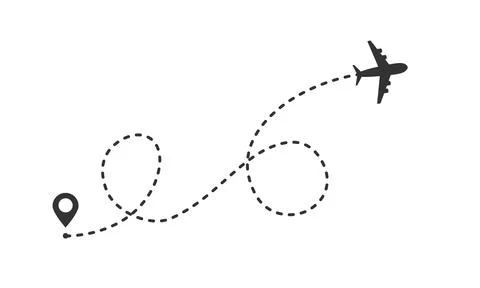 Airplane dotted path tracking vector illustration isolated on white Stock Illustration