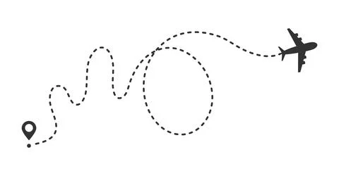 Airplane dotted path tracking vector illustration isolated on white Illustrazione stock