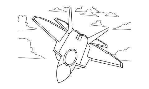Airplane Drawing line art vector illustration for coloring book. Illustration