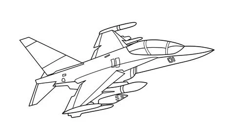 Airplane Drawing line art vector illustration for coloring book. Stockillustratie