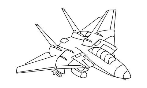 Airplane Drawing line art vector illustration for coloring book. Stockillustratie