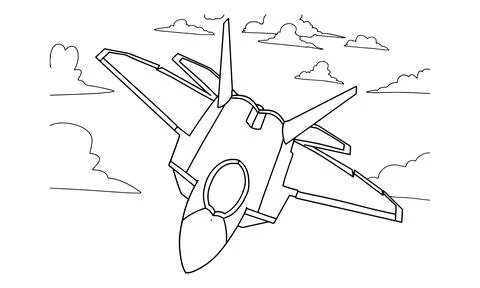 Airplane Drawing line art vector illustration for coloring book. Stockillustratie