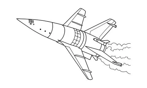 Airplane Drawing line art vector illustration for coloring book. Stockillustratie