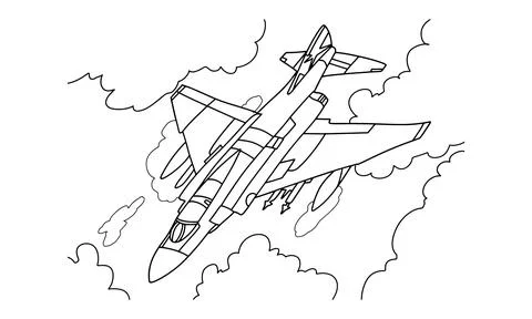 Airplane Drawing line art vector illustration for coloring book. Illustration